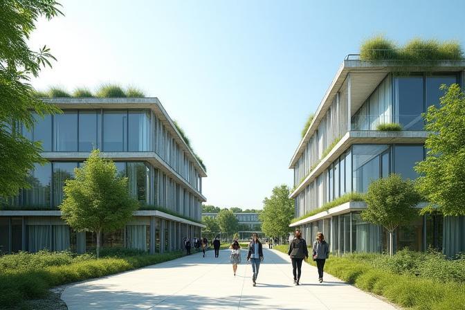 Campus Innovalia, bâtiments de bureaux écologiques, Constructis Lyon