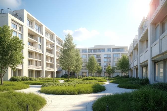 Vue extérieure Résidence Lumière, Lyon 8e, réalisation Constructis